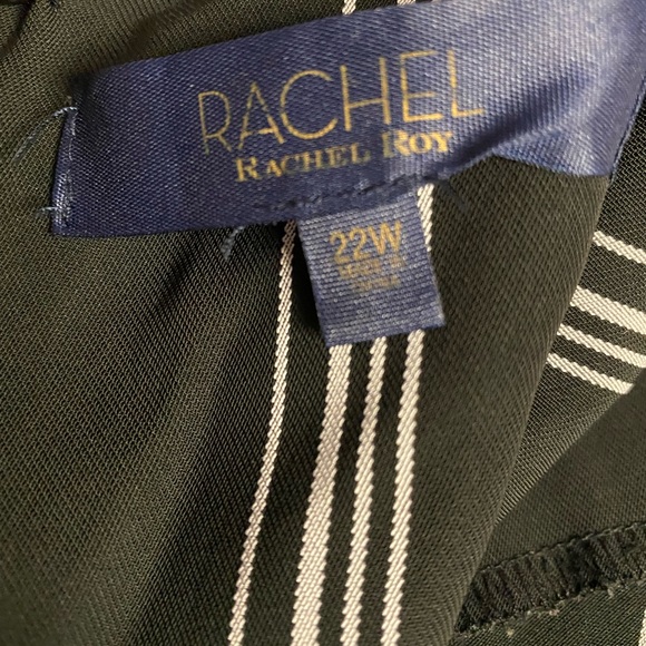 ❤️Rachel Roy Pinstripe Sleeveless Below Knee Fall Summer Office Night Out Dress - Picture 11 of 13